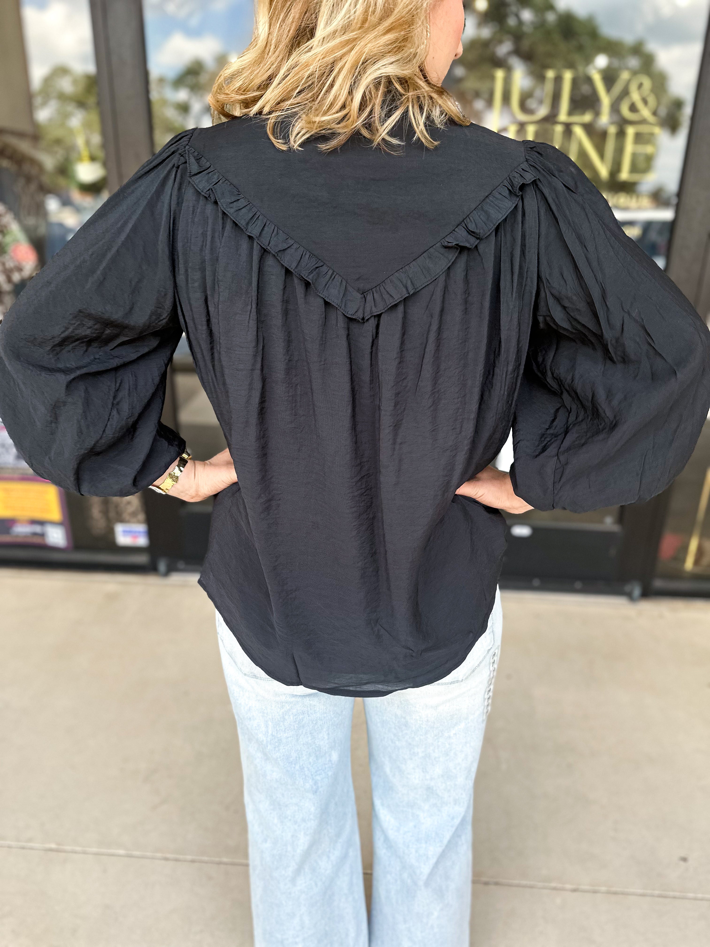 The Camille Blouse - Black-200 Fashion Blouses-FATE-July & June Women's Fashion Boutique Located in San Antonio, Texas