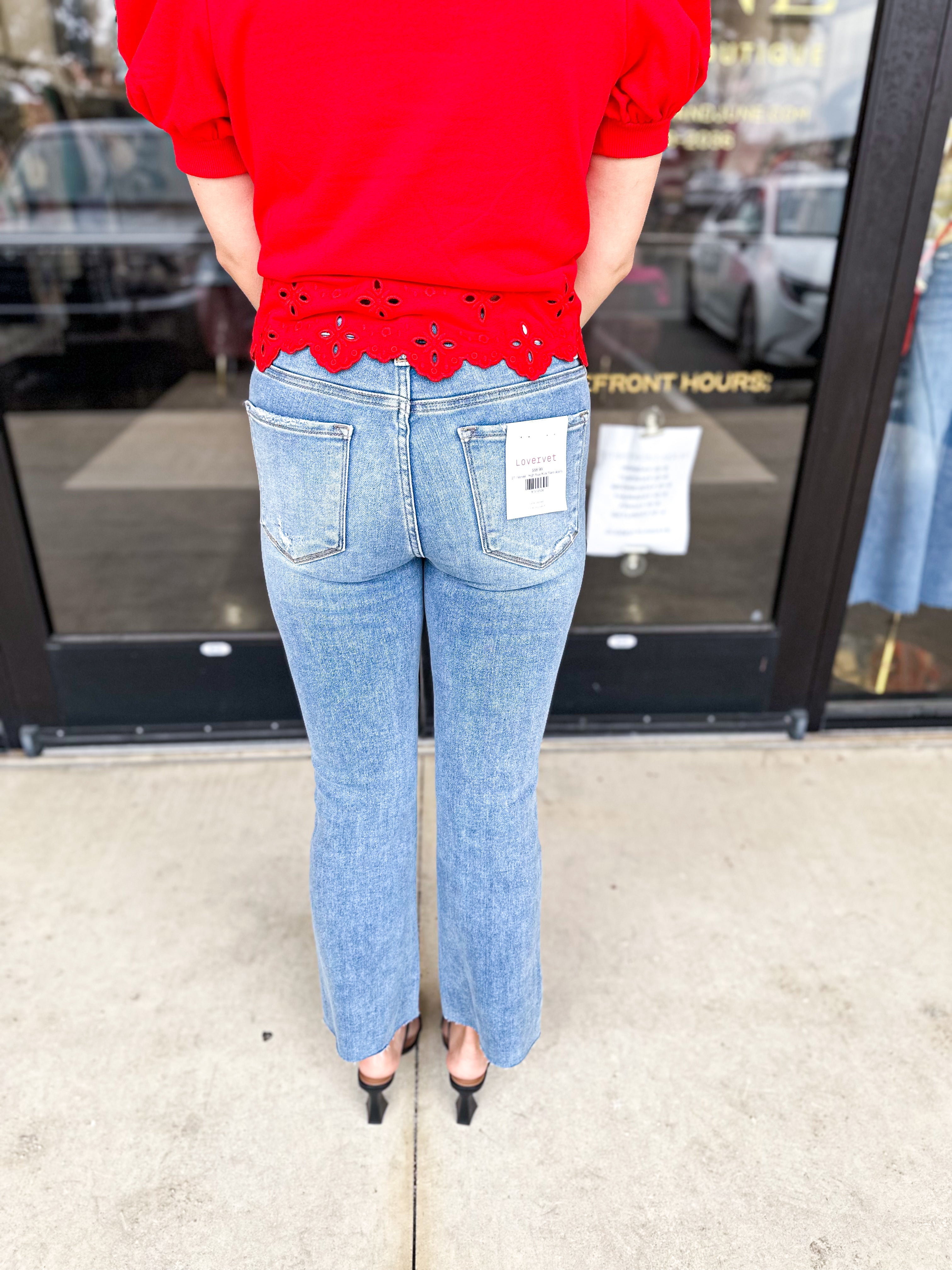 Vervet - High Rise Kick Flare Jeans-400 Pants-VEVERT BY FLYING MONKEY-July & June Women's Fashion Boutique Located in San Antonio, Texas