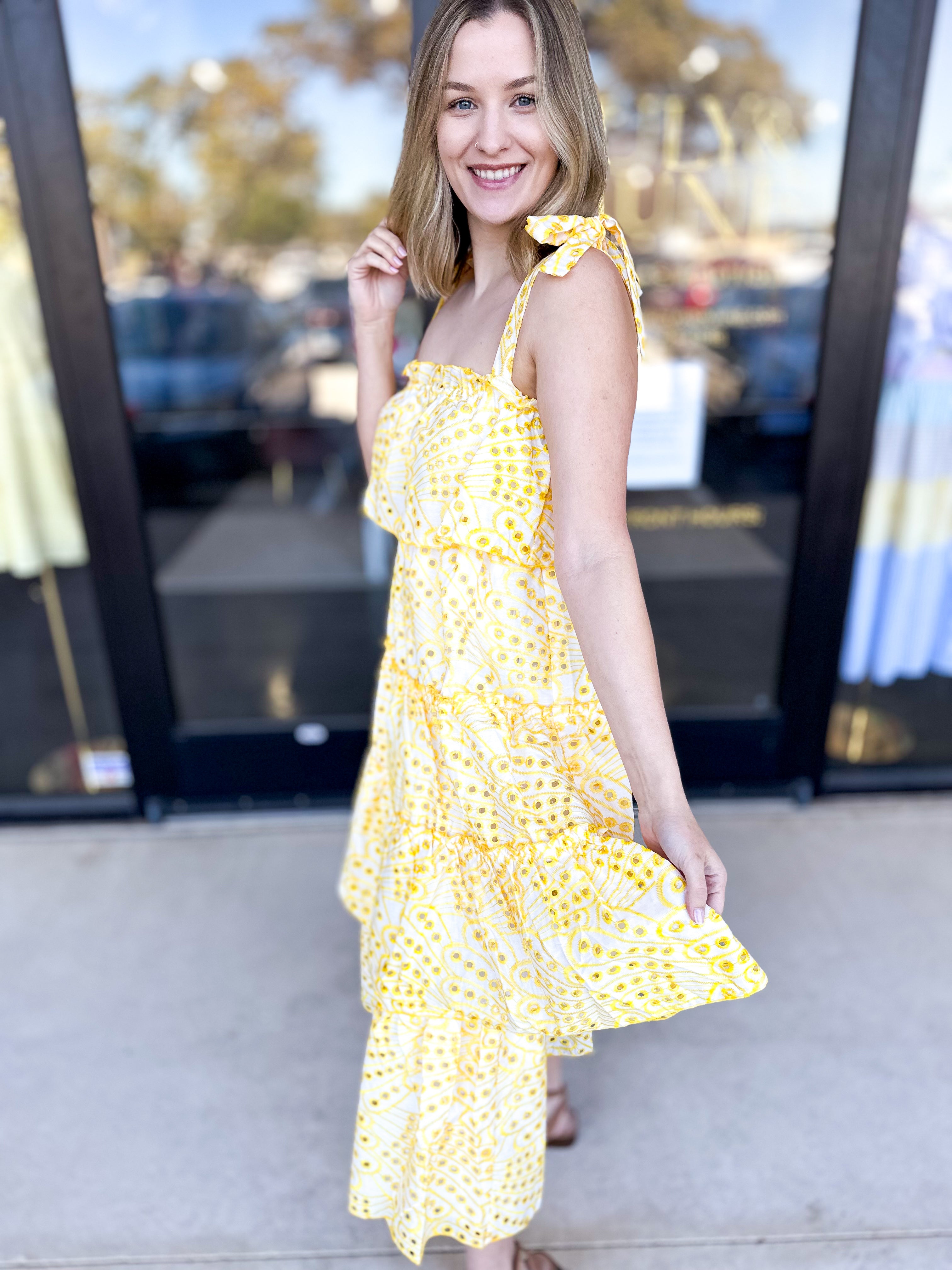 Walking On Sunshine Midi Dress-500 Midi-TCEC-July & June Women's Fashion Boutique Located in San Antonio, Texas