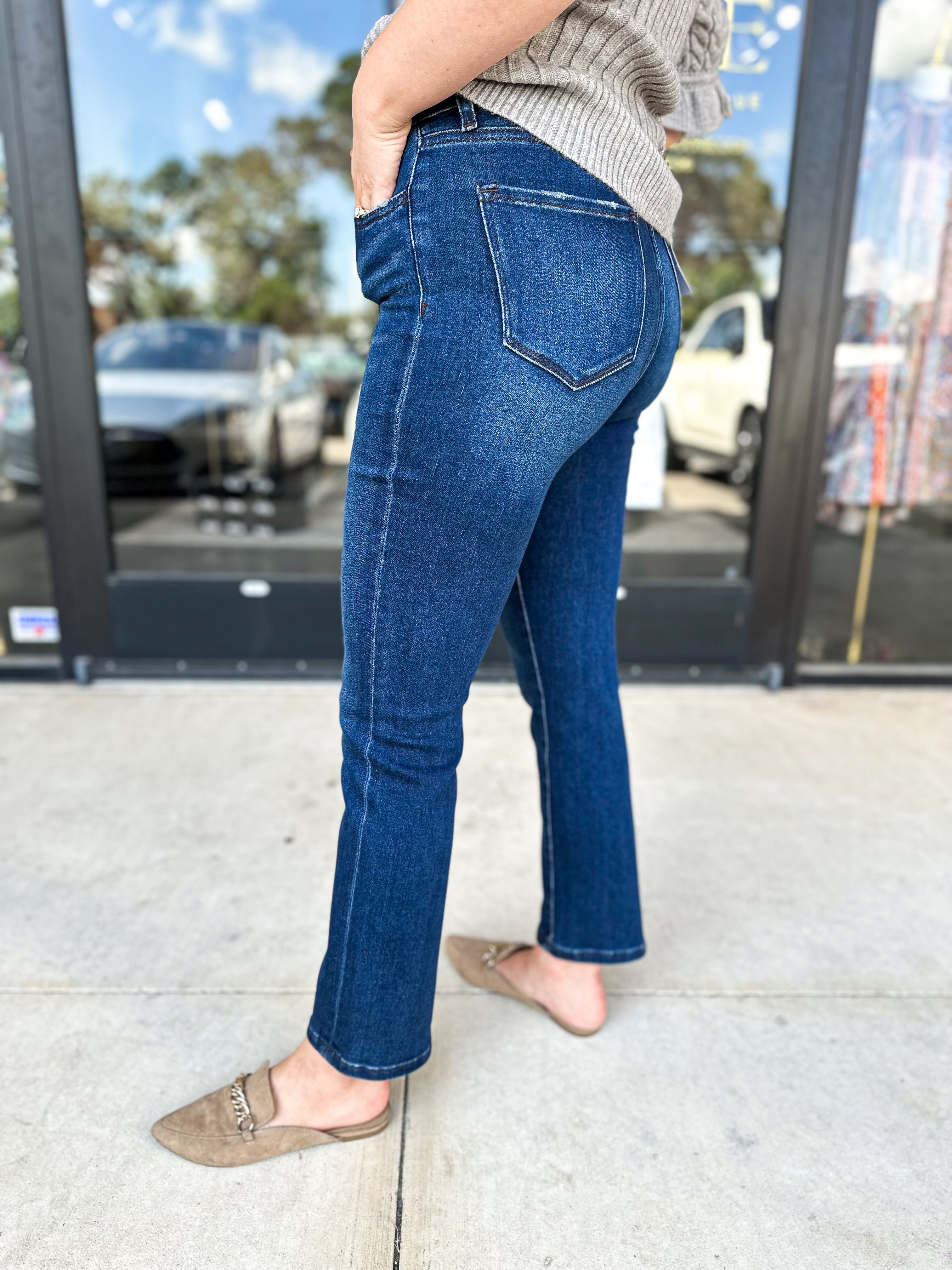 Vervet High Rise Ankle Slim Straight Leg Jeans-400 Pants-VEVERT BY FLYING MONKEY-July & June Women's Fashion Boutique Located in San Antonio, Texas