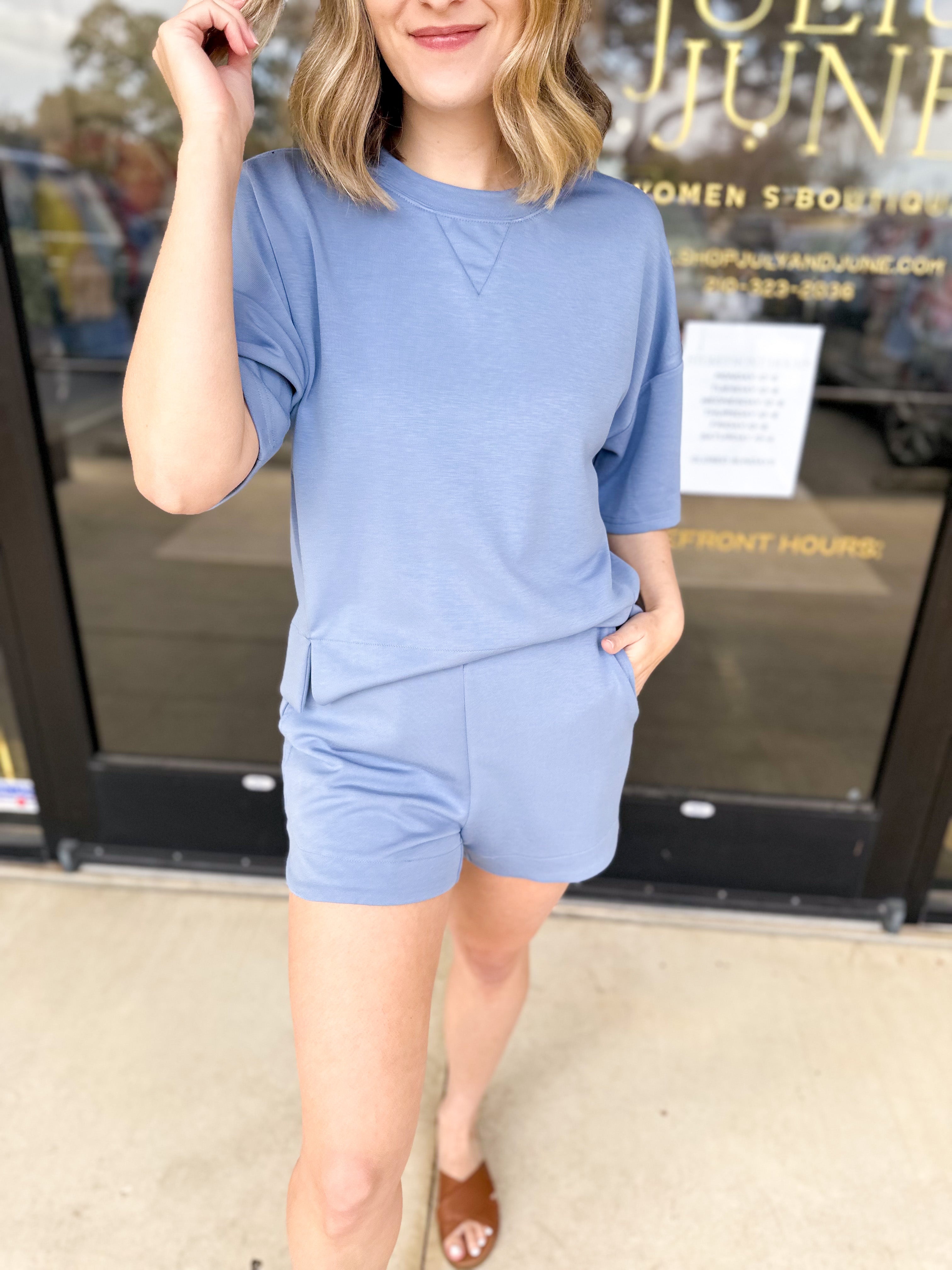 The Natalie Set - Sky Blue-300 Athleisure/Lounge-JODIFL-July & June Women's Fashion Boutique Located in San Antonio, Texas