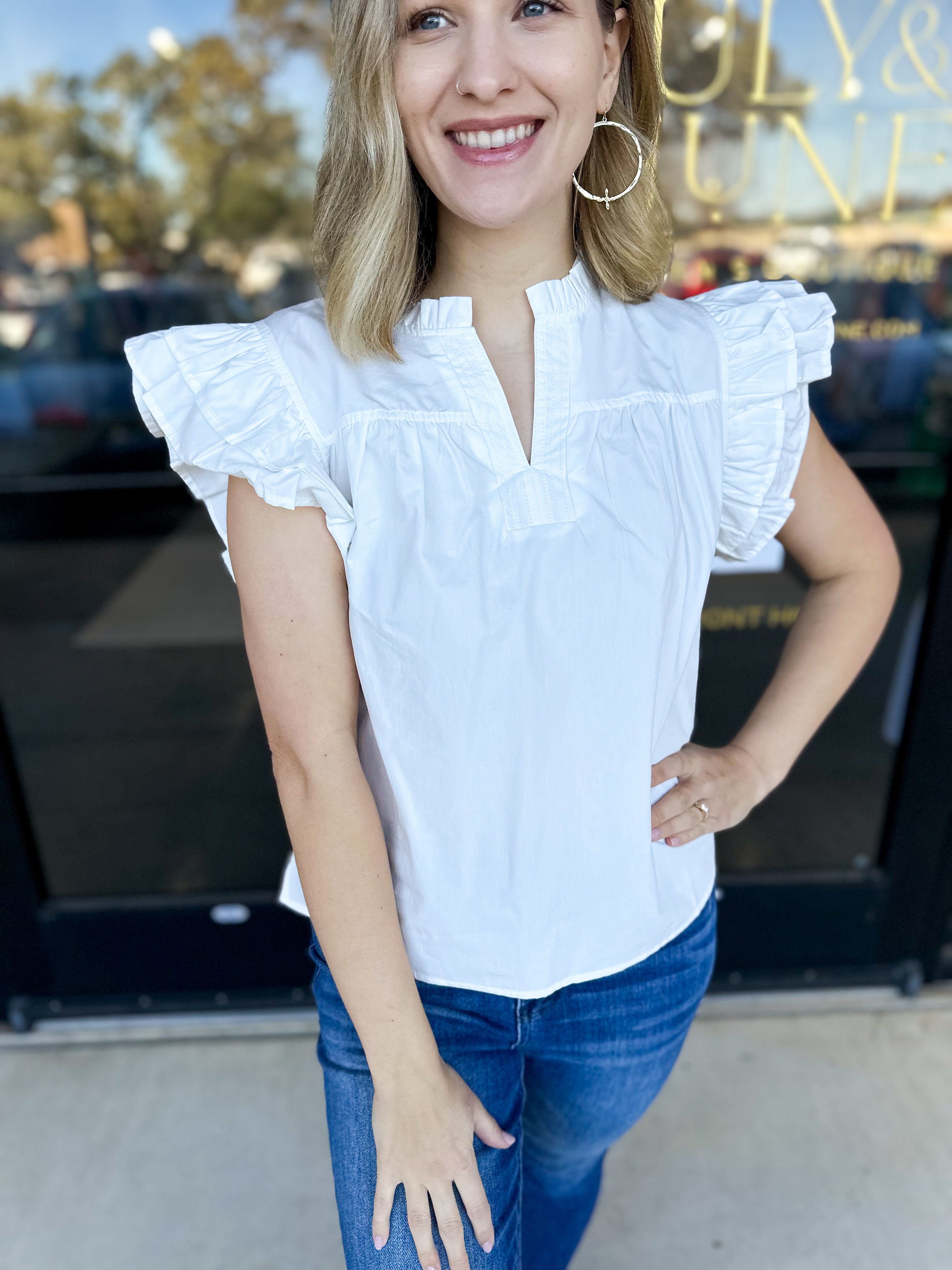 Classic Chic Blouse - Off White-200 Fashion Blouses-JODIFL-July & June Women's Fashion Boutique Located in San Antonio, Texas