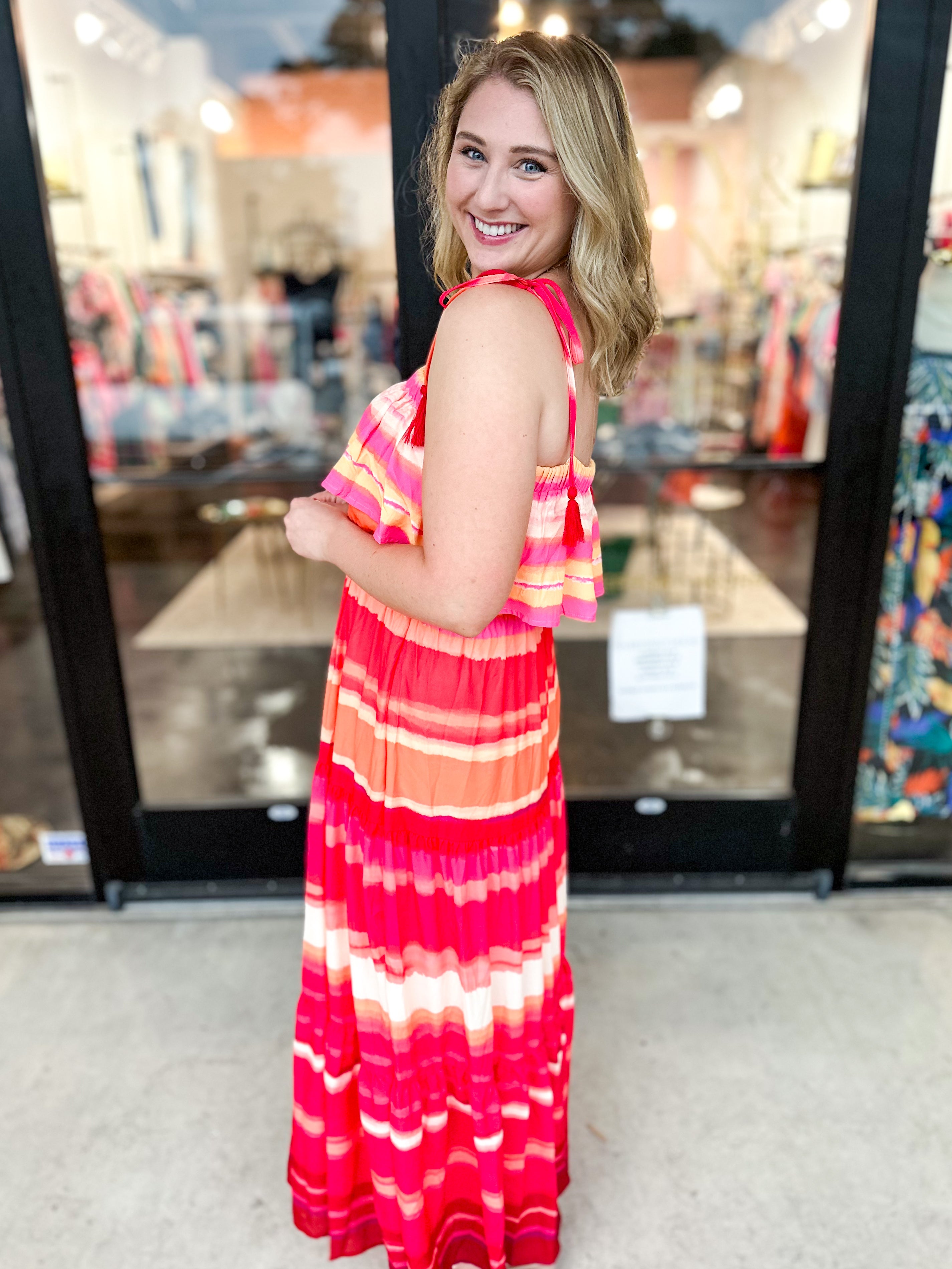 Sunrise Midi Dress-500 Midi-FLYING TOMATO-July & June Women's Fashion Boutique Located in San Antonio, Texas