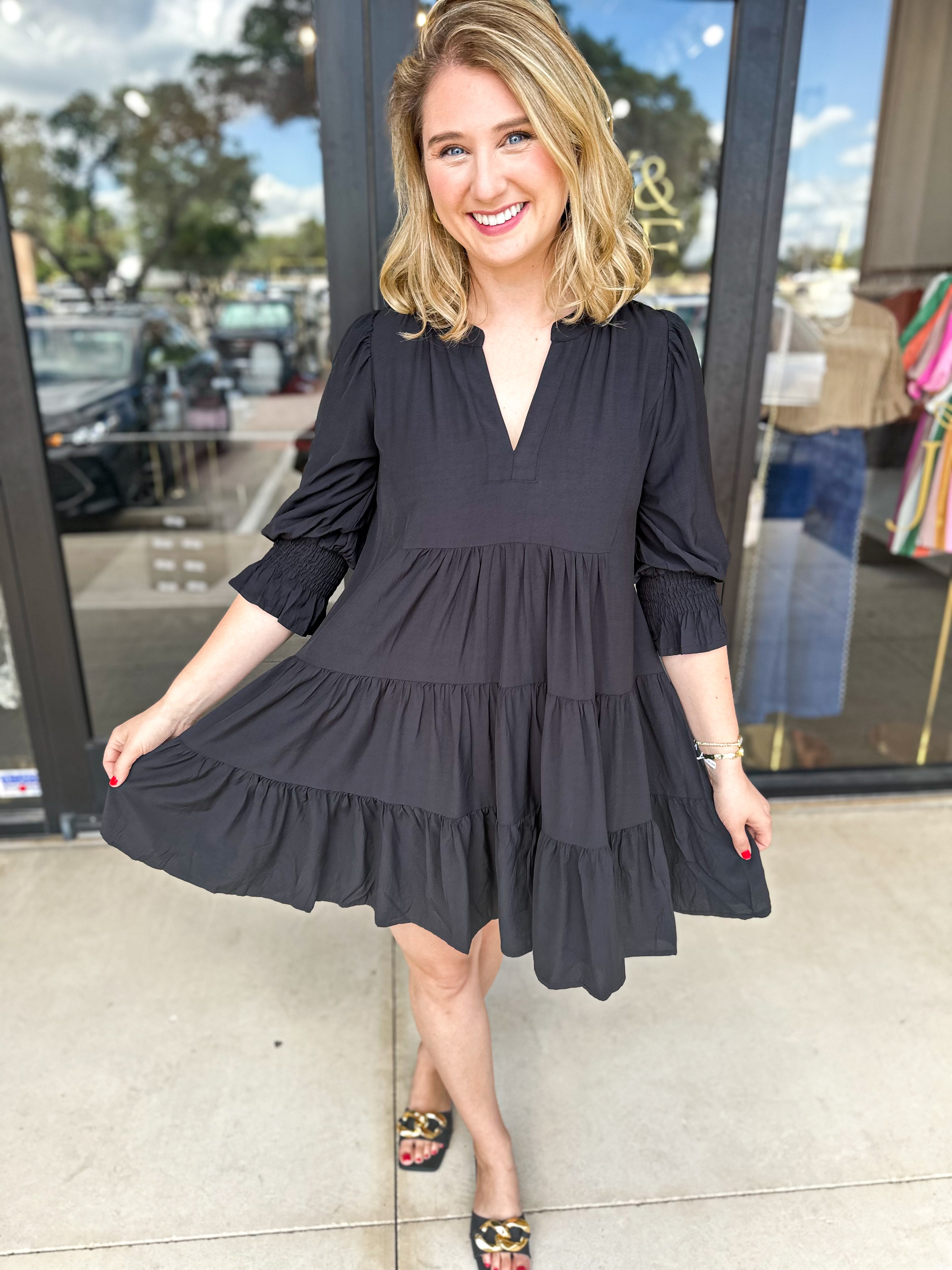 The Margot Mini Dress - Black-510 Mini-PINCH-July & June Women's Fashion Boutique Located in San Antonio, Texas