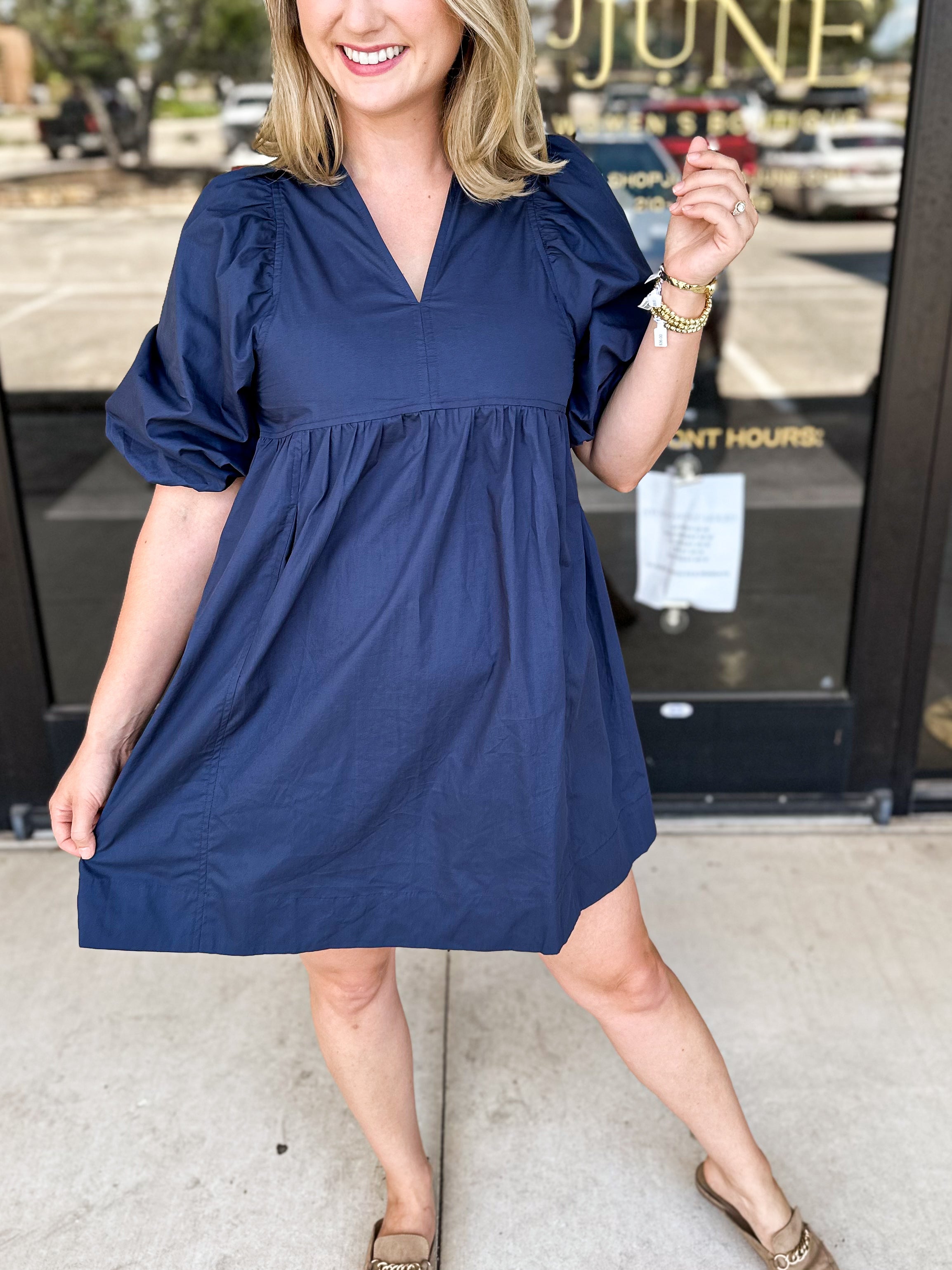 The Blakely Mini Dress - Navy-510 Mini-PINCH-July & June Women's Fashion Boutique Located in San Antonio, Texas