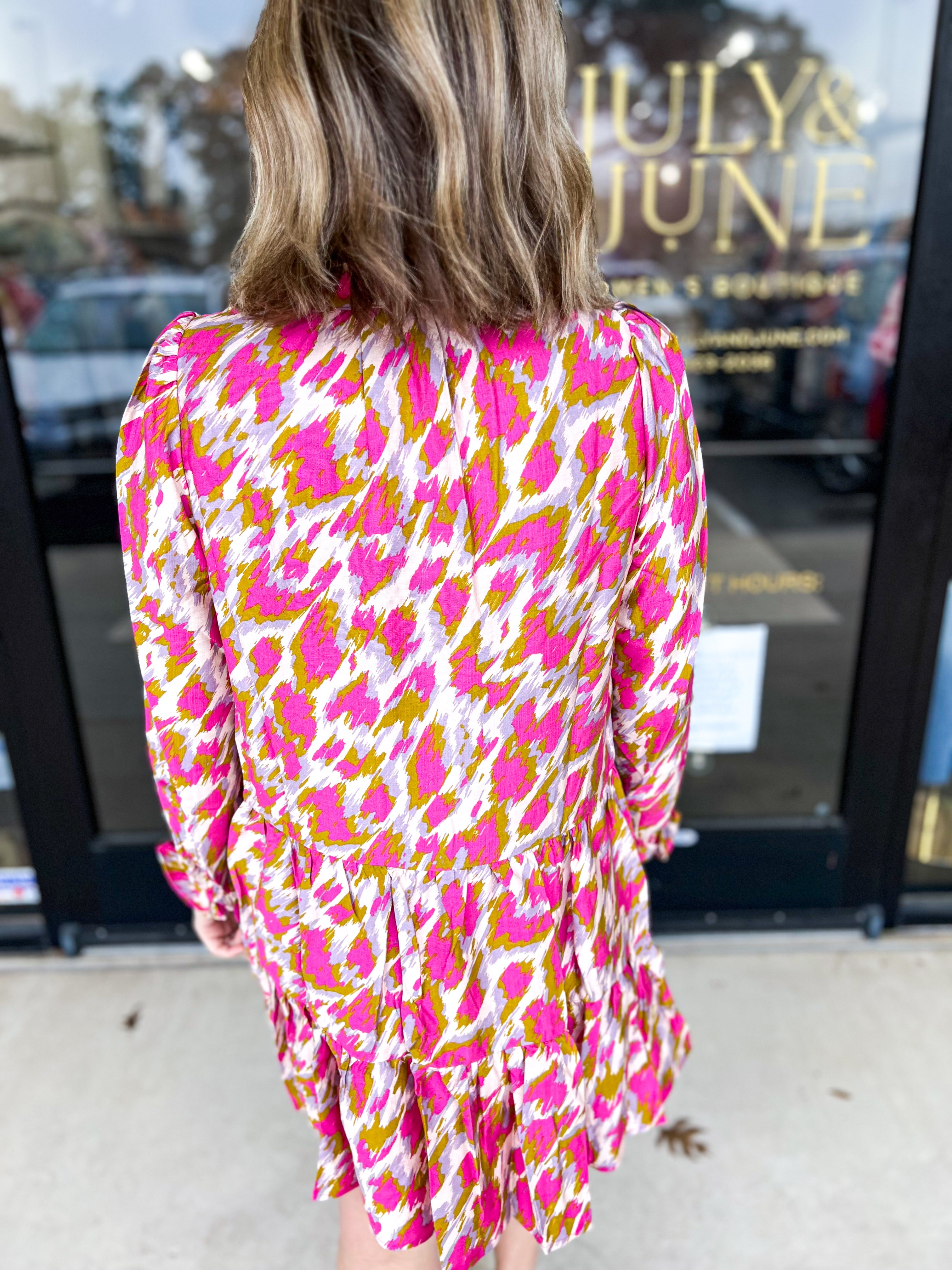 Watercolor Mini Dress - Pink-510 Mini-TCEC-July & June Women's Fashion Boutique Located in San Antonio, Texas