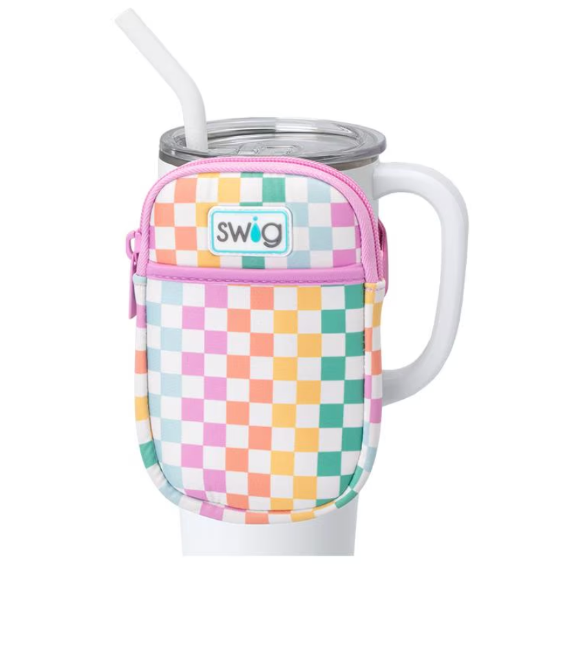 SWIG - Check Mate Mega Mug Pouch-140 - HOME & GIFT-SWIG-July & June Women's Fashion Boutique Located in San Antonio, Texas