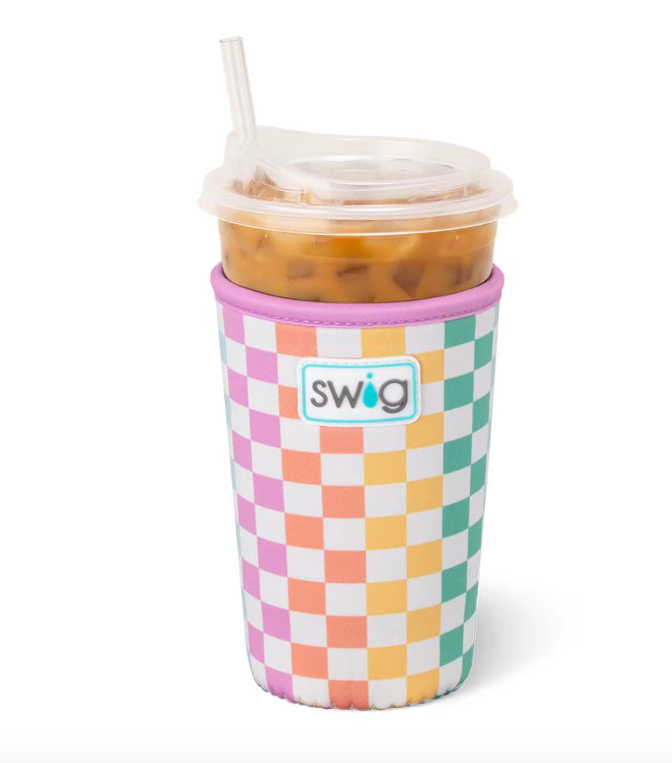 SWIG - Check Mate Iced Cup Coolie - Medium-140 - HOME & GIFT-SWIG-July & June Women's Fashion Boutique Located in San Antonio, Texas