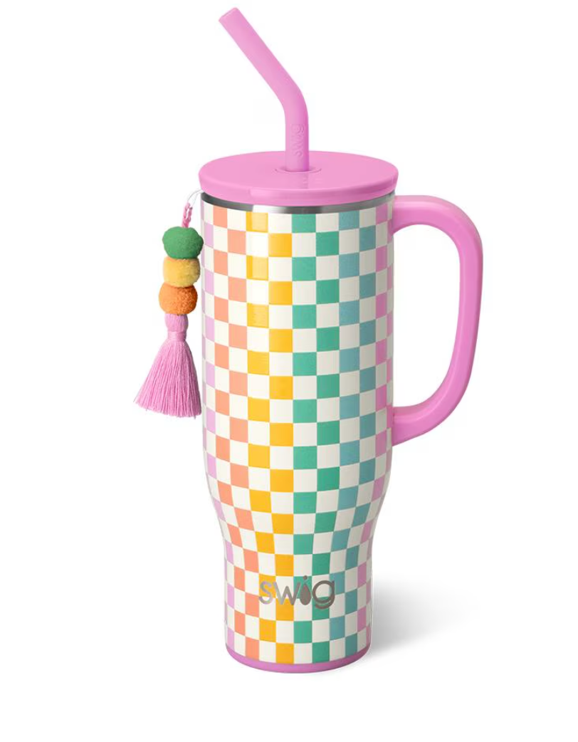 SWIG - Check Mate Meg Mug 30oz-140 - HOME & GIFT-SWIG-July & June Women's Fashion Boutique Located in San Antonio, Texas