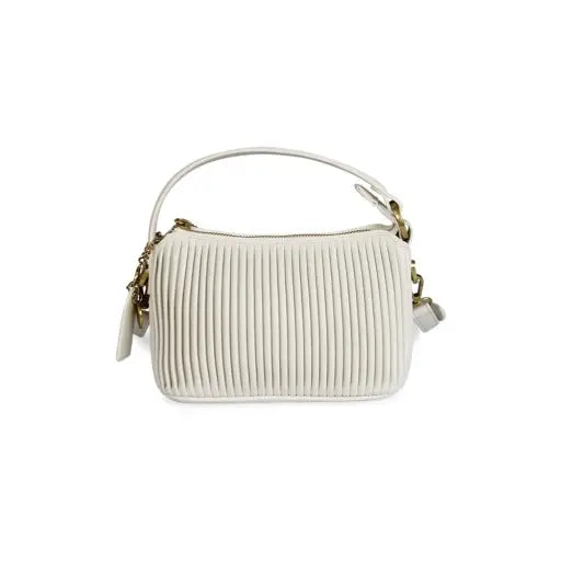 Pixe Mood - Ella Crossbody - Recycled Vegan Bag - Coconutcream Pleated-130 Accessories-PIXIE MOOD-July & June Women's Fashion Boutique Located in San Antonio, Texas