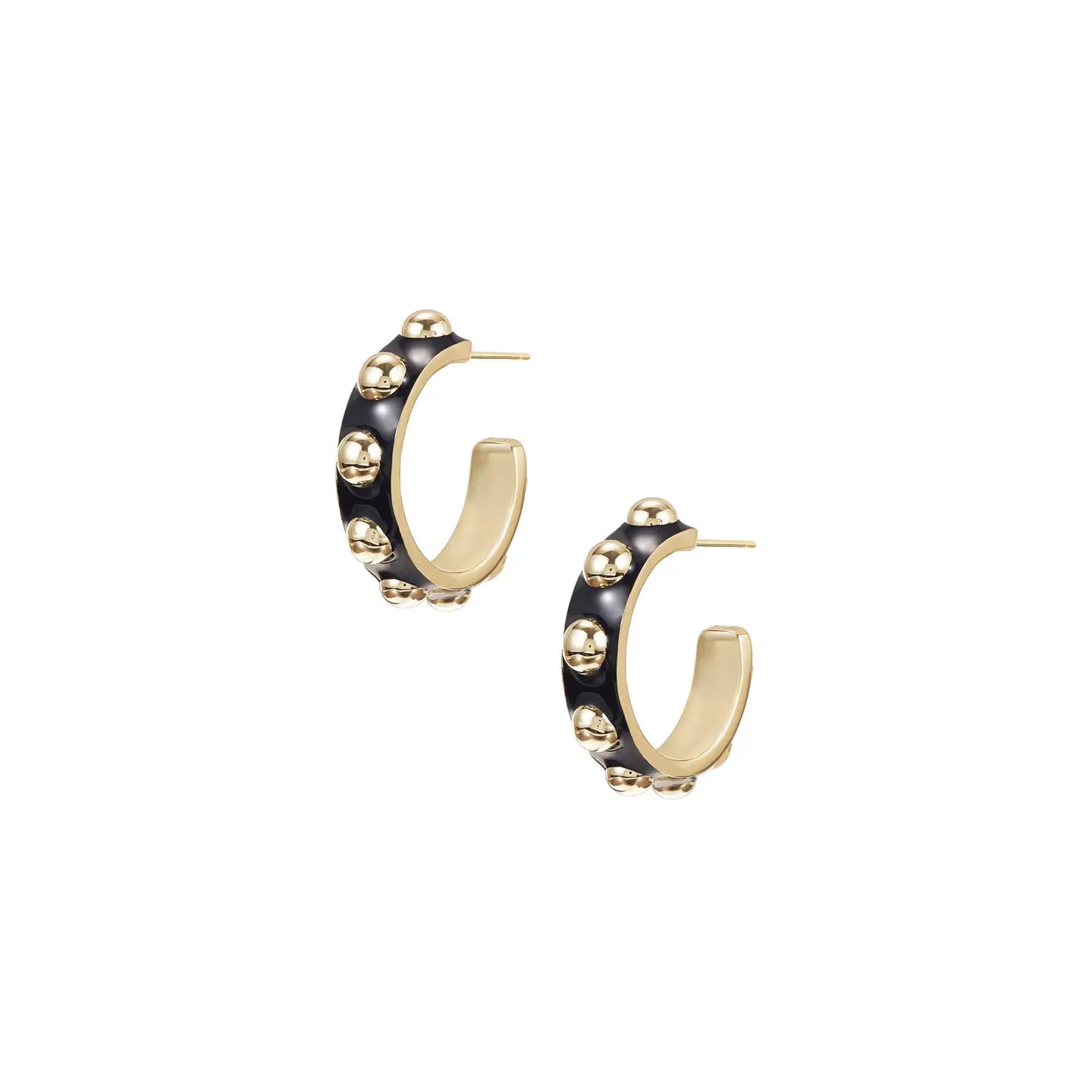 Natalie Wood - Enchanted Mini Beaded Hoop Earrings - Black-110 Jewelry & Hair-Natalie Wood-July & June Women's Fashion Boutique Located in San Antonio, Texas