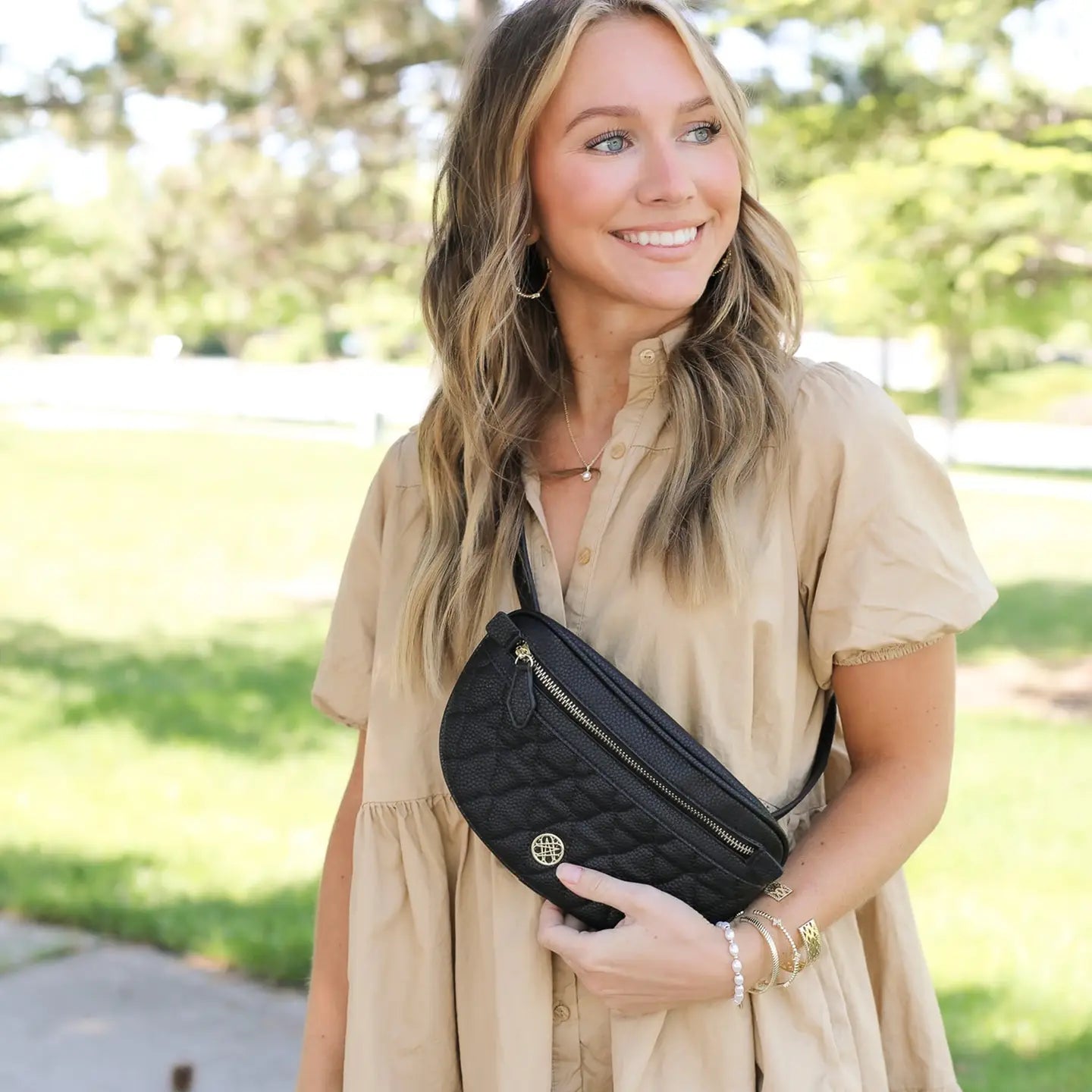 Natalie Wood - Grace Belt Bag in Black-130 Accessories-Natalie Wood-July & June Women's Fashion Boutique Located in San Antonio, Texas