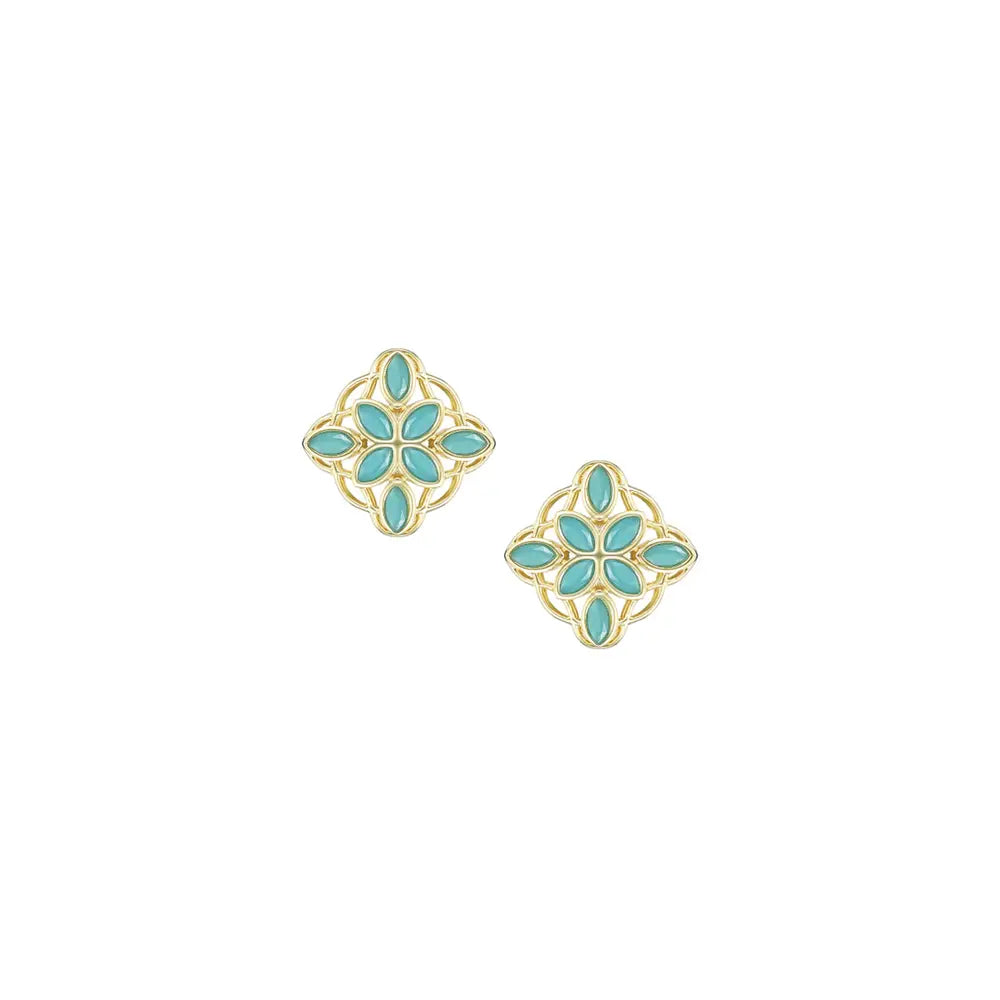 Natalie Wood - Bloom Stud Earrings in Aqua-110 Jewelry & Hair-Natalie Wood-July & June Women's Fashion Boutique Located in San Antonio, Texas