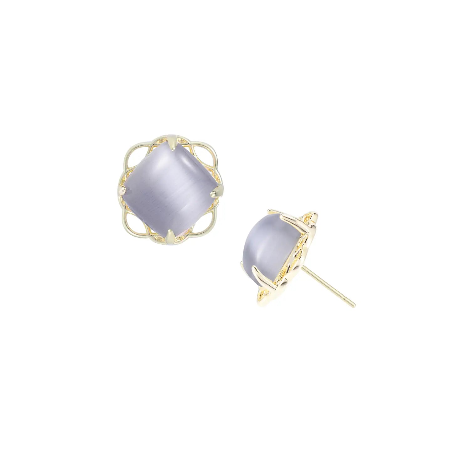 Natalie Wood - Blossom Stud Earrings in Slate Cat's Eye-110 Jewelry & Hair-Natalie Wood-July & June Women's Fashion Boutique Located in San Antonio, Texas