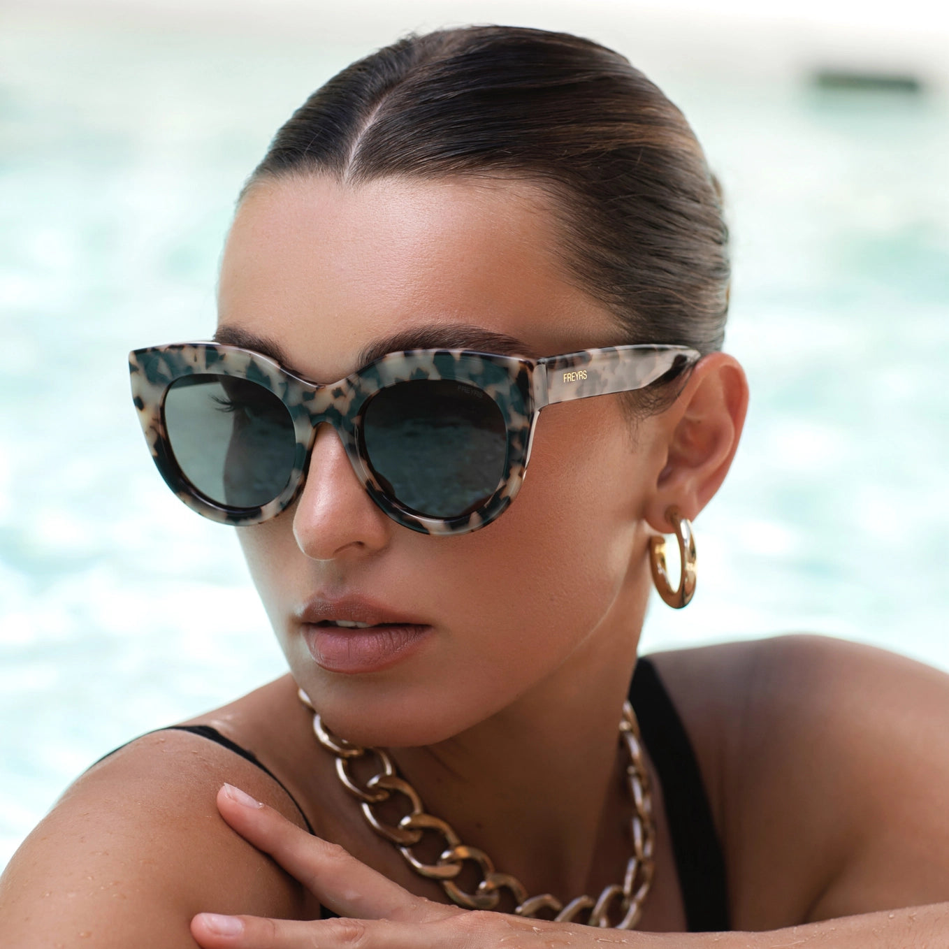 FREYRS - Charlotte Acetate Womens Cat Eye Sunglasses - Milky Tortoise-130 ACCESSORIES-FREYRS-July & June Women's Fashion Boutique Located in San Antonio, Texas