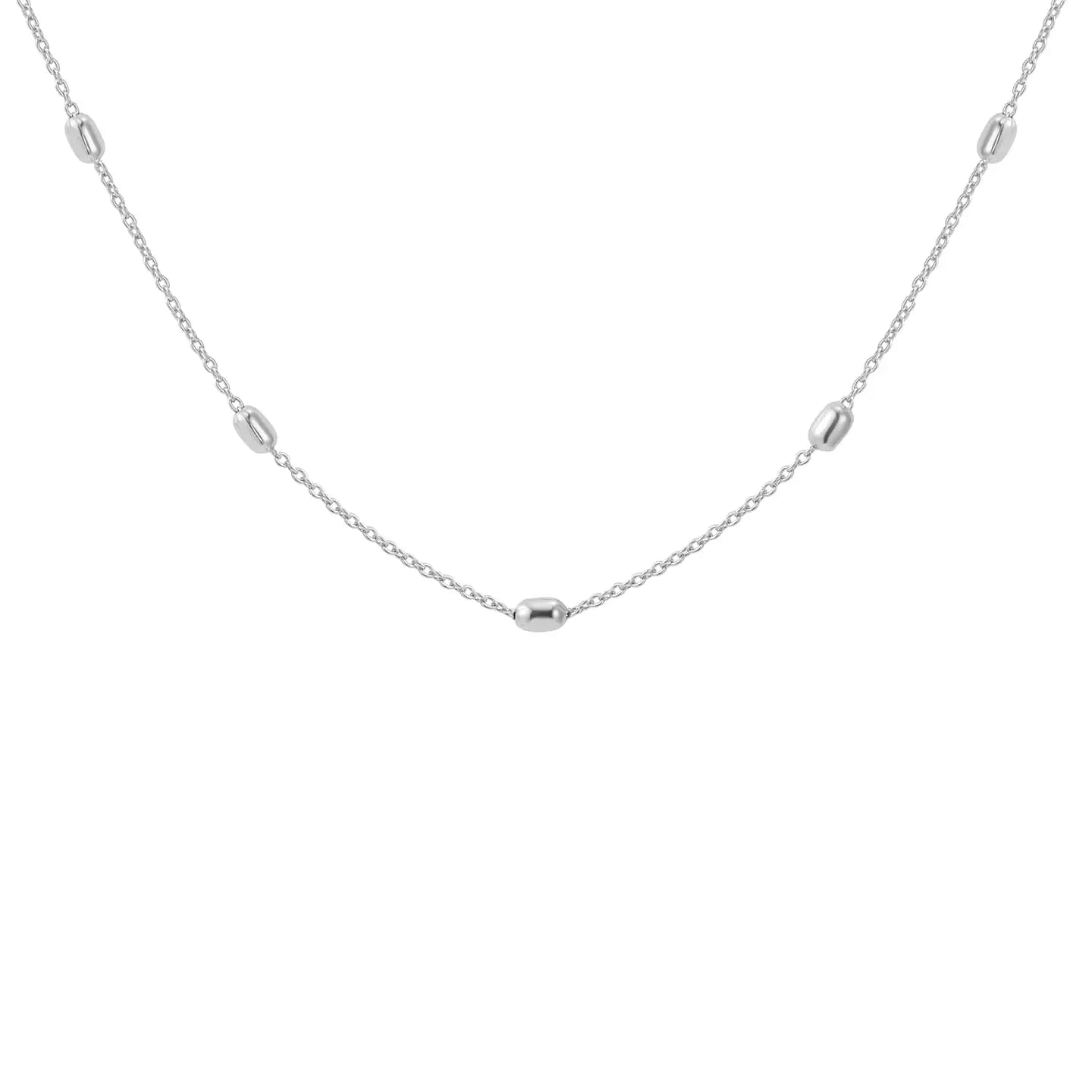 Natalie Wood - Everyday Beaded Layering Necklace in Silver-Natalie Wood-July & June Women's Fashion Boutique Located in San Antonio, Texas