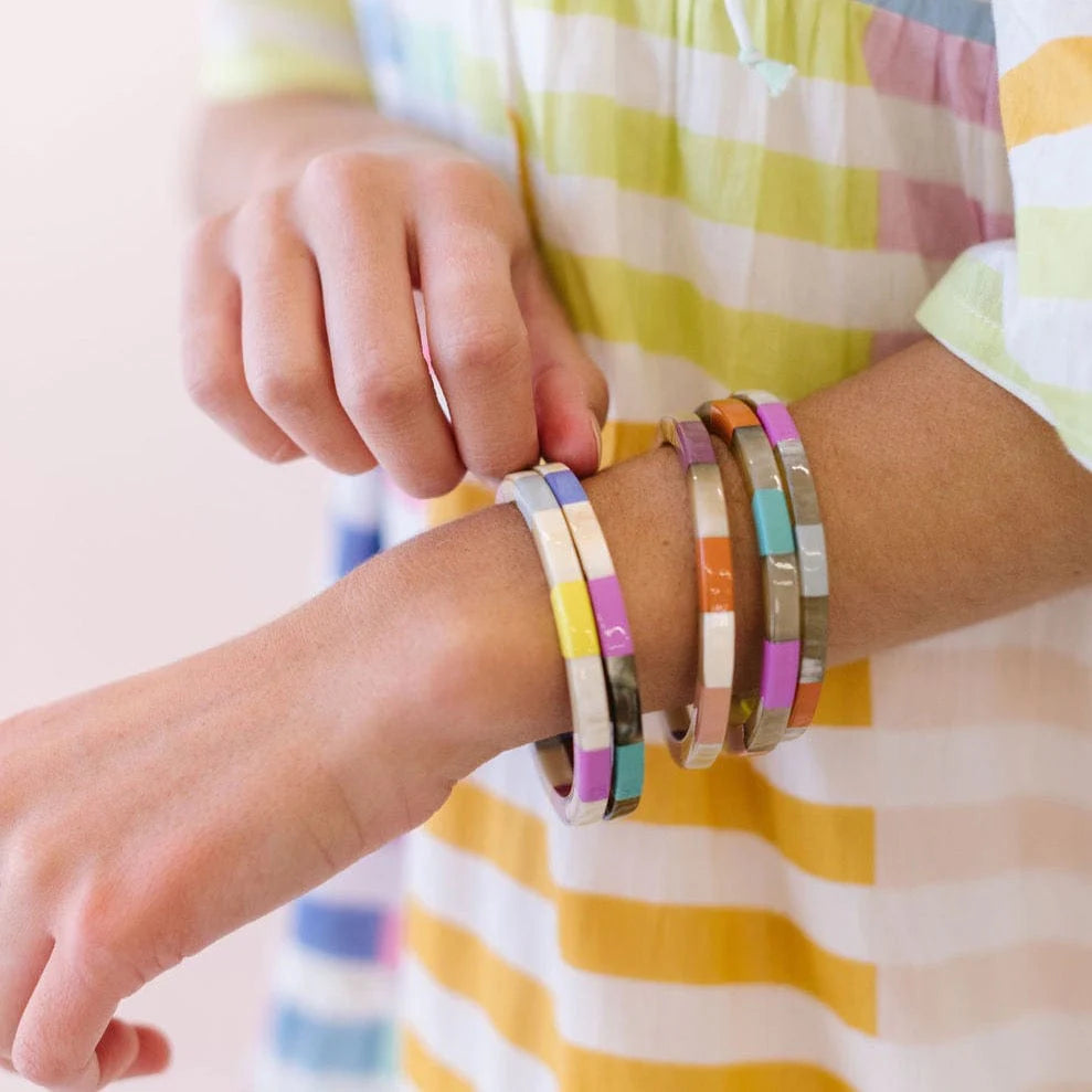 Sunshine Tienda - Colorful Tile Bangle Set-110 Jewelry & Hair-Sunshine Tienda-July & June Women's Fashion Boutique Located in San Antonio, Texas