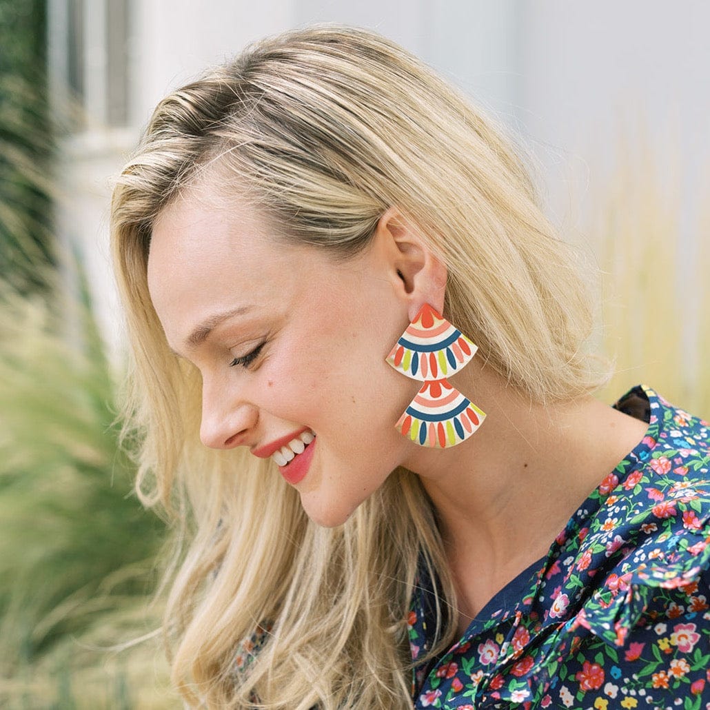 Sunshine Tienda - Pioneer Double Tile Earrings-110 Jewelry & Hair-Sunshine Tienda-July & June Women's Fashion Boutique Located in San Antonio, Texas
